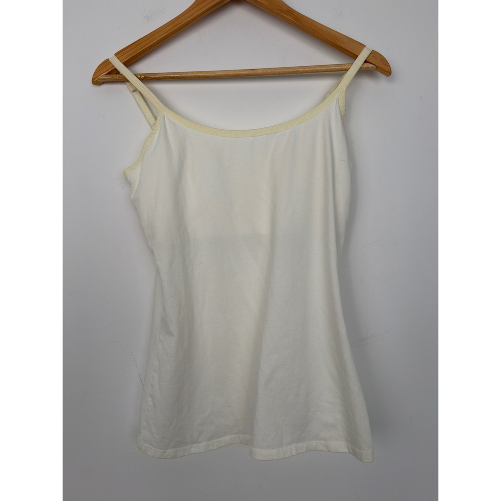 Pact Organic Cotton Shelf Bra Camisole L White Cream Tank Top